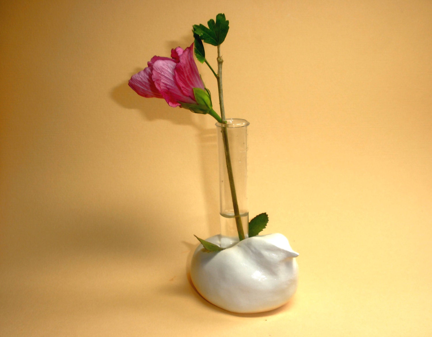 White Bird Bud Vase Hand sculpted Bird Bud Vase Bird Vase