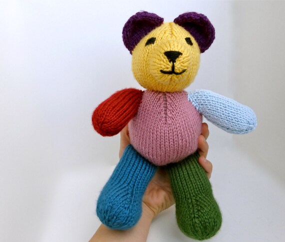 rainbow teddy bear knitting pattern