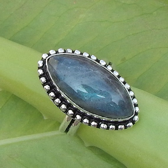 Natural Labradorite Gemstone Ring