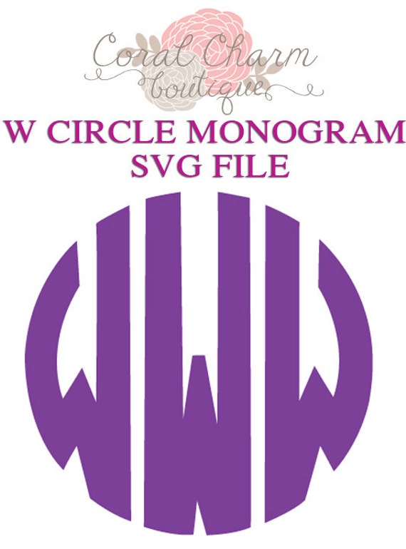 Download Letter W Circular Monogram File for Cutting by CoralCharmBoutique