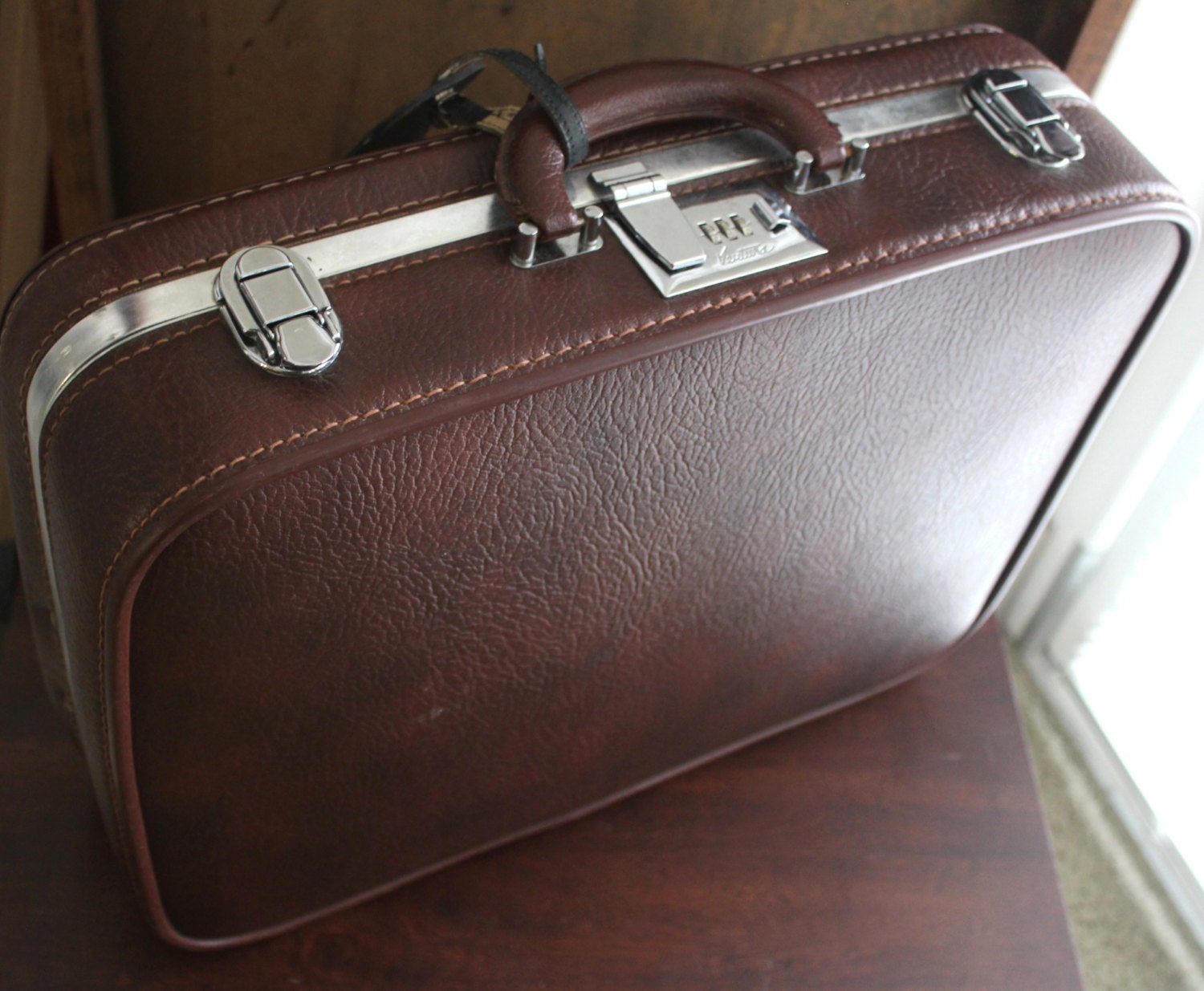 vintage brown briefcase