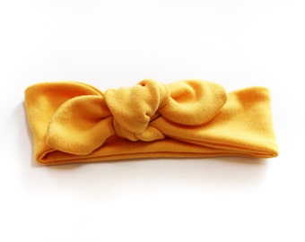Baby/toddler knotted fall headband - Mustard