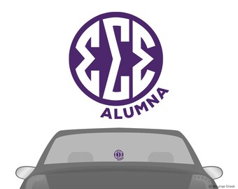 TriSigma Sigma Sigma Sigma Monogram Alumna Car Laptop Dorm Window Vinyl Sorority Decal Sticker