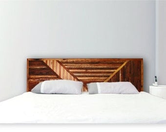 Abstract Art Deco Style Headboard in wood.