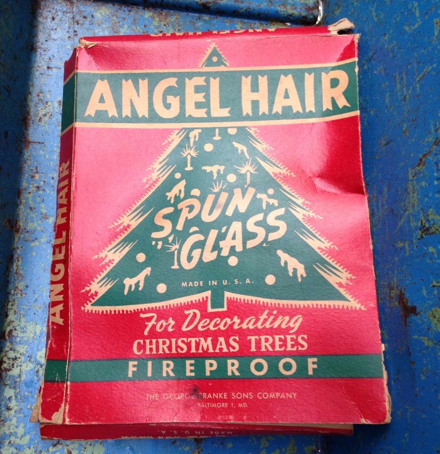 Christmas Tree Angel Hair Spun Glass by VintageChristmasJunk