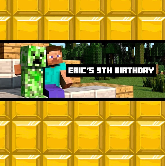 Minecraft Candy Wrappers for Party Favors Full Size Printable Creeper & Steve Diamonds PERSONALIZED Il_570xn