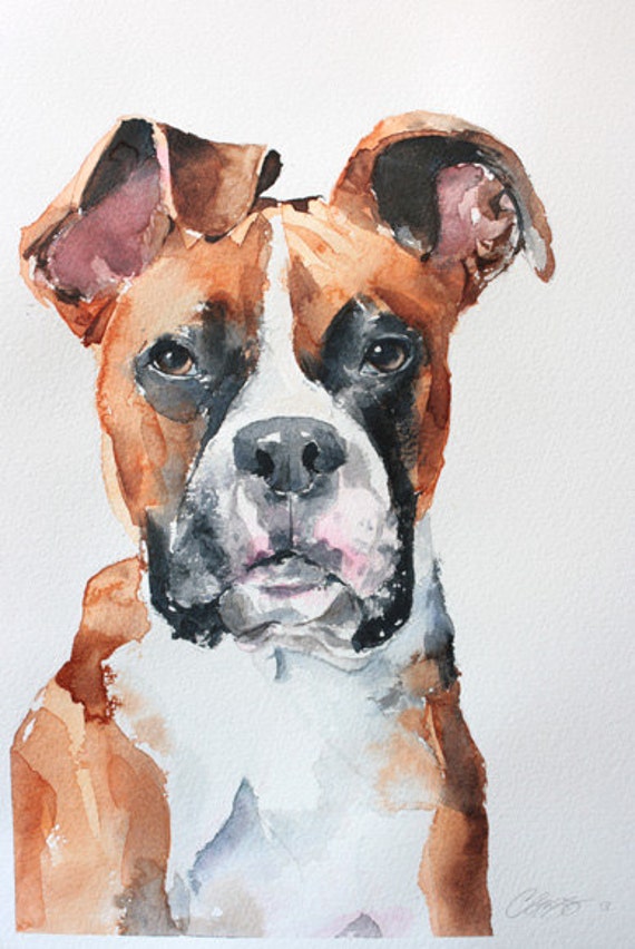 Custom pet portrait, 11" x 15" original watercolor painting, dog or cat painting, affordable, unique gift/present.