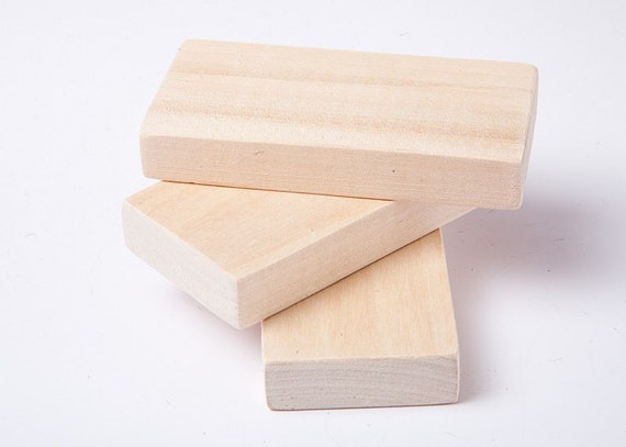 10 Unfinished Wood Blocks For Wood Crafts Wooden Rectangle 8254