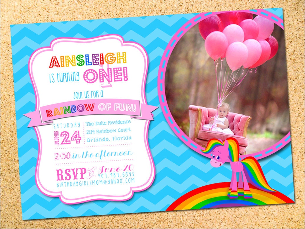 Rainbow Horse Inspired Baby First TV Birthday by OwenandSally