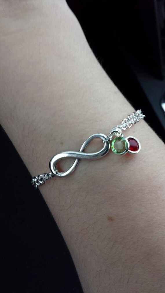 Infinity Bracelet with Birthstones