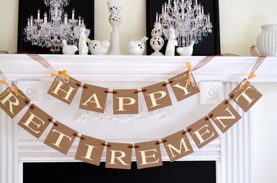 Happy Retirement Banner/Retirement by DCBannerDesigns on Etsy