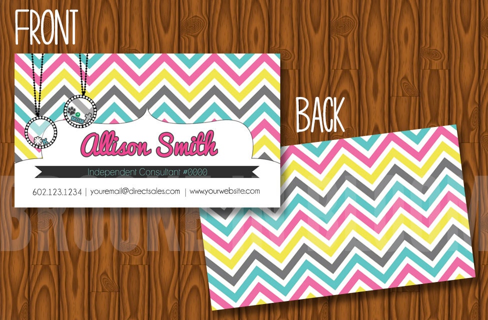 Multi Chevron Jewelry Business Card PRINTABLE By