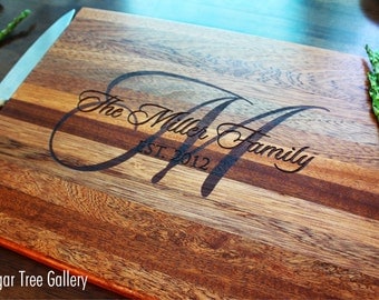 Personalized Cutting Board, Monogram Gift, Christmas Gift, Custom Name, Couples Gift, Anniversary Gift, Wedding Gift, Gift For Her, Womens