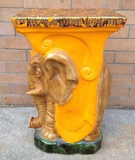 Elephant Plant Stand Made in Italy Vintage Ceramic Elephant