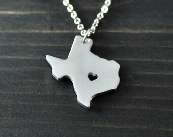 CUPENDA Texas Shape Necklace - 925 Sterling Silver State Map Pendant With Adjustable Chain - View #2