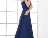 Satin Formal Evening Gowns/ Royal blue bridesmaid dress/ Off-shoulder Cheapest Formal Cocktail Bridesmaid Long Evening Dress CLF003