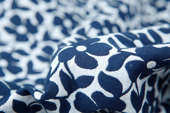 linen blend fabric linen fabric floral pattern doubole yarn dyed navy blue breathable for coat linen blend fabric linen fabric floral pattern doubole yarn dyed navy blue breathable for coat