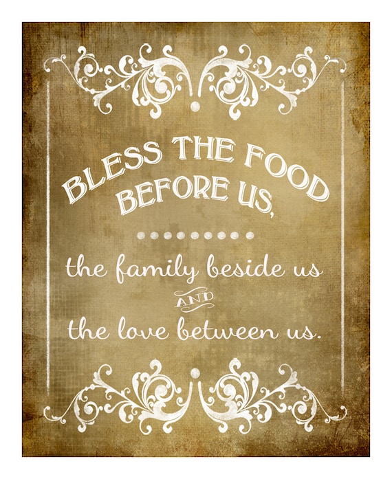 Bless The Food Before Us-Blessing wedding sign FOUR sizes