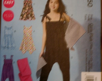 McCall's M6550 Girl's Plus Dress Jumpsuit and Wrap Sewing Pattern New/Uncut Size 10.5, 12.5, 14.5, 16.5