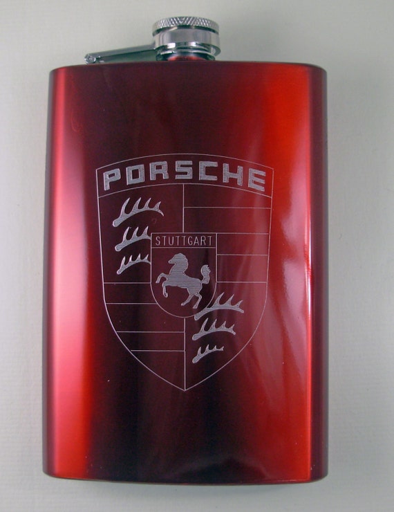 Porsche Horse Logo Flask Engraved by EngravingStation on Etsy