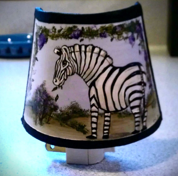 Hand Drawn & Painted Zebra Night Light
