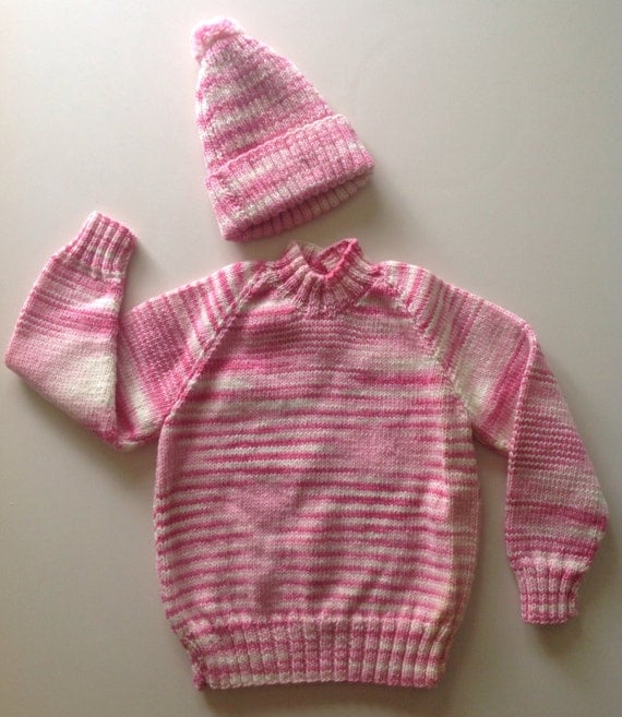 Handmade Knitted Wool Child's Jumper and Hat