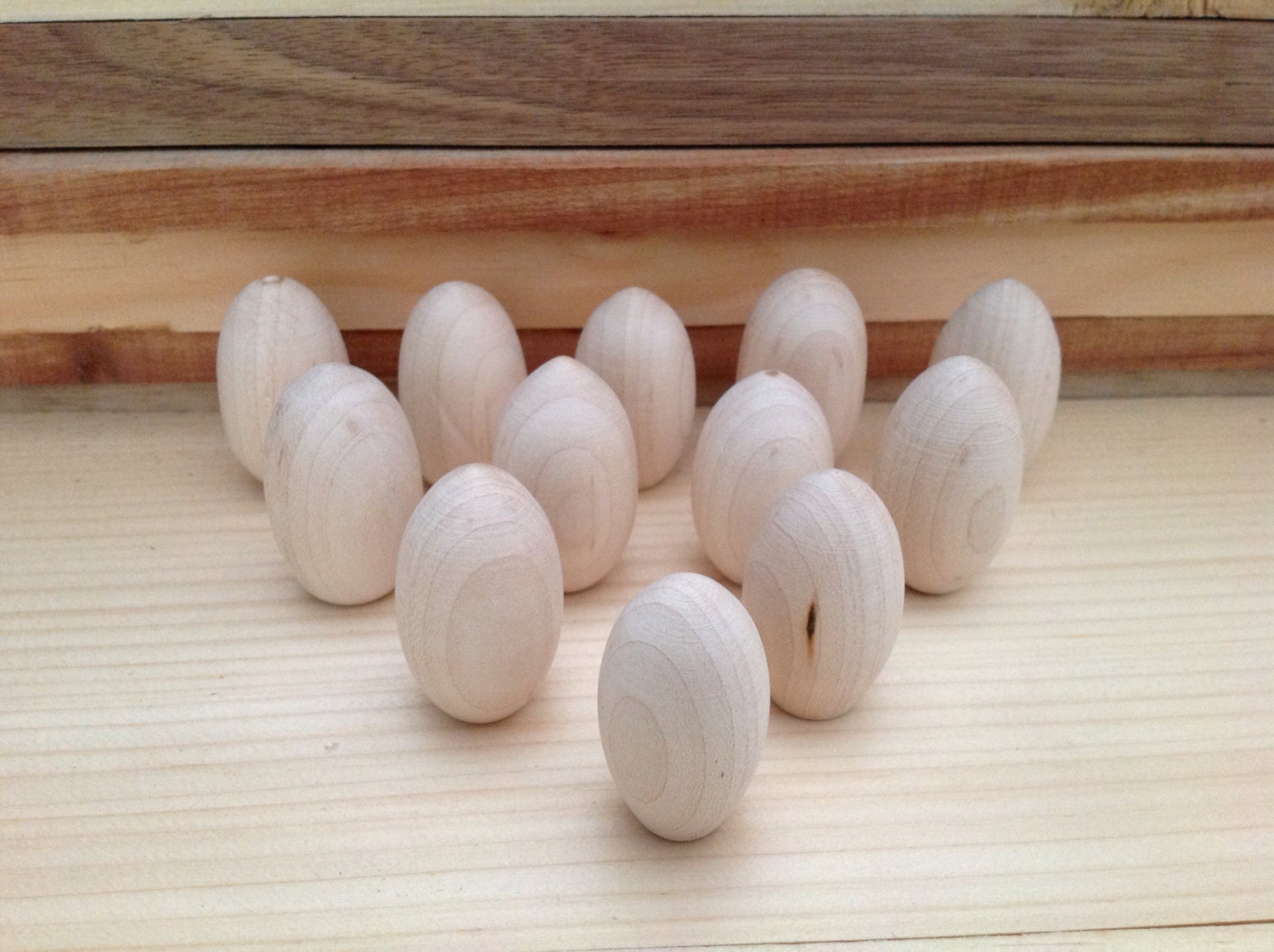 12 Unfinished Wood Pigeon Eggs14Z15 by SnowFlakeBowls on Etsy