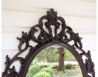 Baroque Mirror, Oil Rubbed Bronze Bathroom Mirror Shabby Chic, Ornate Mirror, Large Wall Mirror Custom Paint