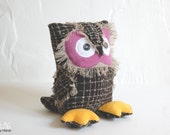 purple stuffed owl