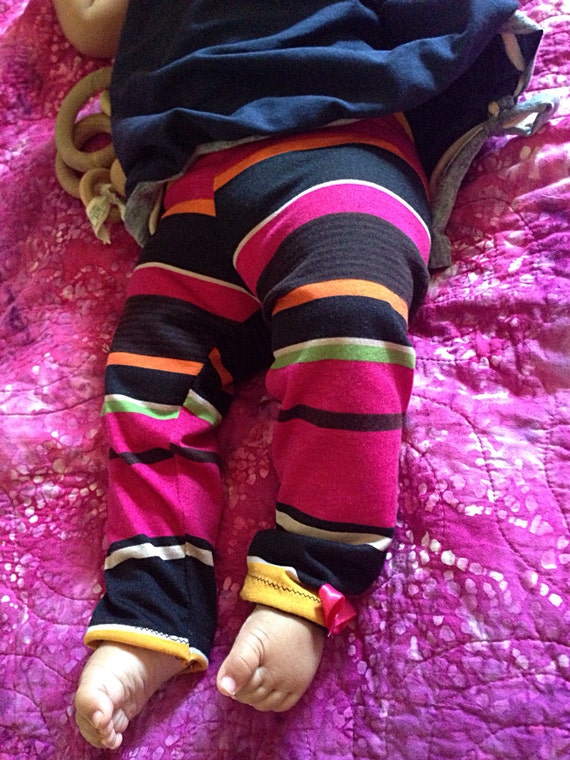 Vibrant stripped baby girl leggings 612 months