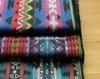 Thick BOHO Bohemian Fabric Ethnic Fabric Navajo Fabric Mexican Fabric Tribal Fabric Aztec Fabric Peruvian Fabric Stripe Fabric -Half Yard