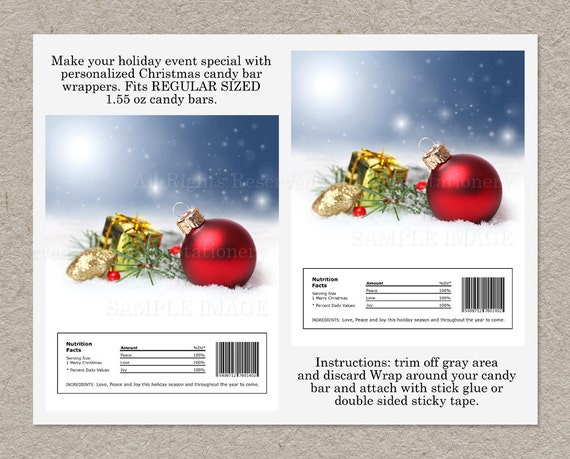 Christmas Candy Wrapper Printable Candy Bar Wrapper