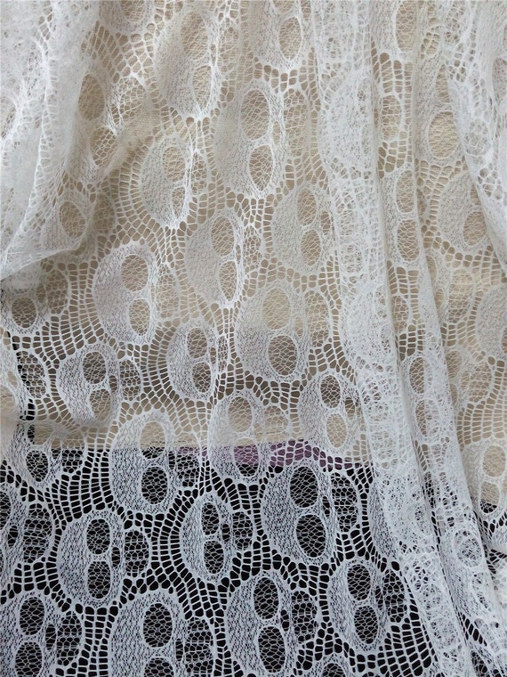 Skull lace fabric Skull fabric Dem Bone fabricStretch lace