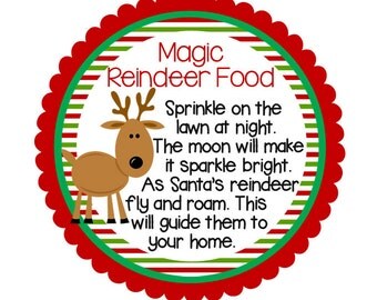 Reindeer Food- Christmas Round Address Labels