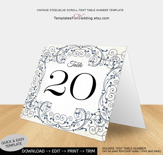 Free Printable Table Number Tent Template