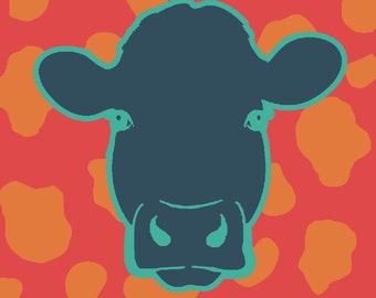 The Colorful Cow - 8x10 Art Print