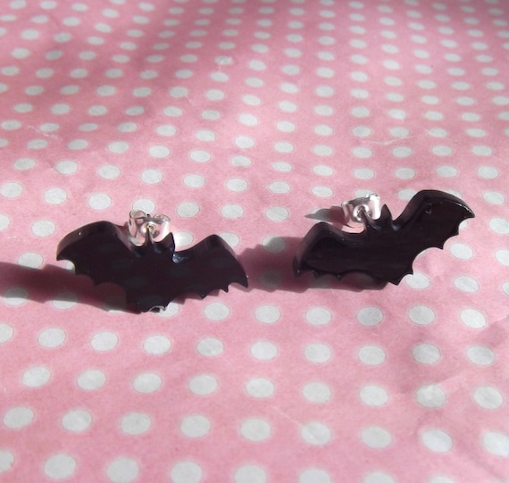 Cute black bat earrings