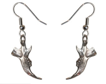 Jaw Bone Jewelry Mouse Bone Earrings 925 Sterling Silver Jaw Earrings