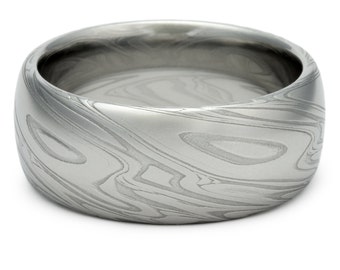 mens swirl wedding ring black