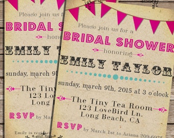 Printable Bridal Shower Invitations Digital diy by Cloud9Factory