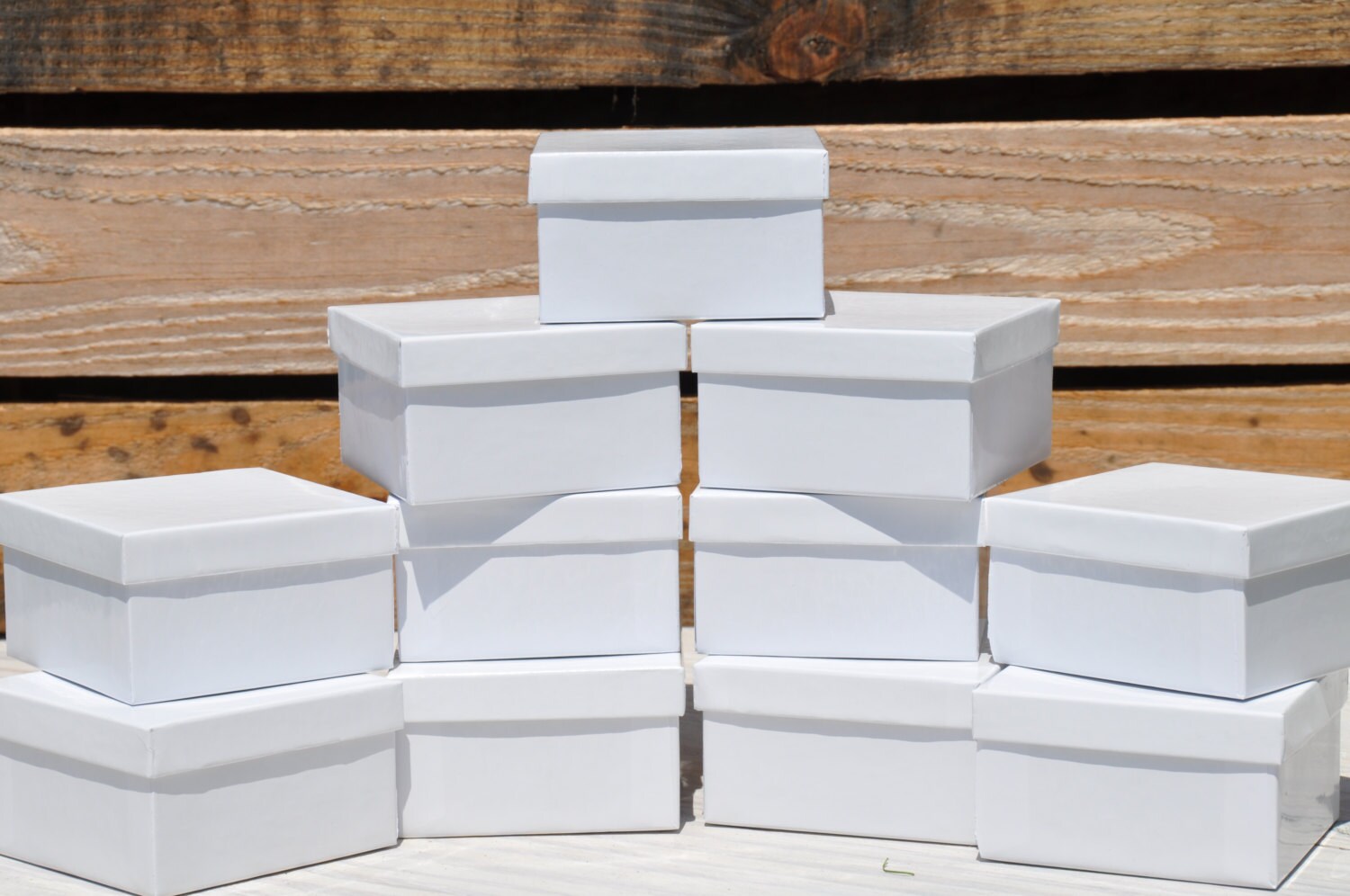 20 Pack White Gloss 3.5x3.5x2 Deep Jewelry Favor Boxes Square