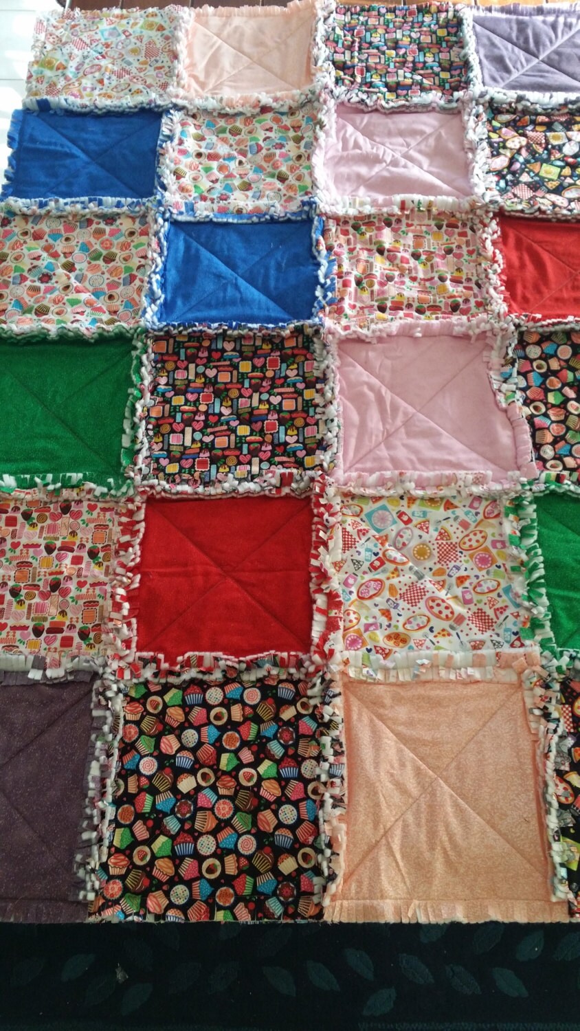 Kids Shaggy Quilt for Children Cot Throw Made In