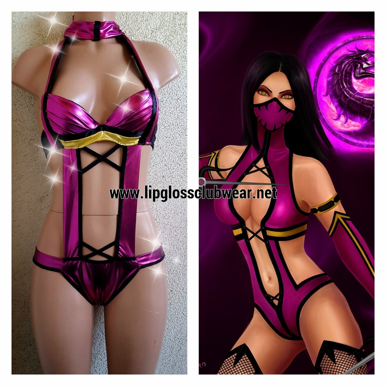 Mileena Inspired Mortal Combat Outfit Rave Wear Theme Wear