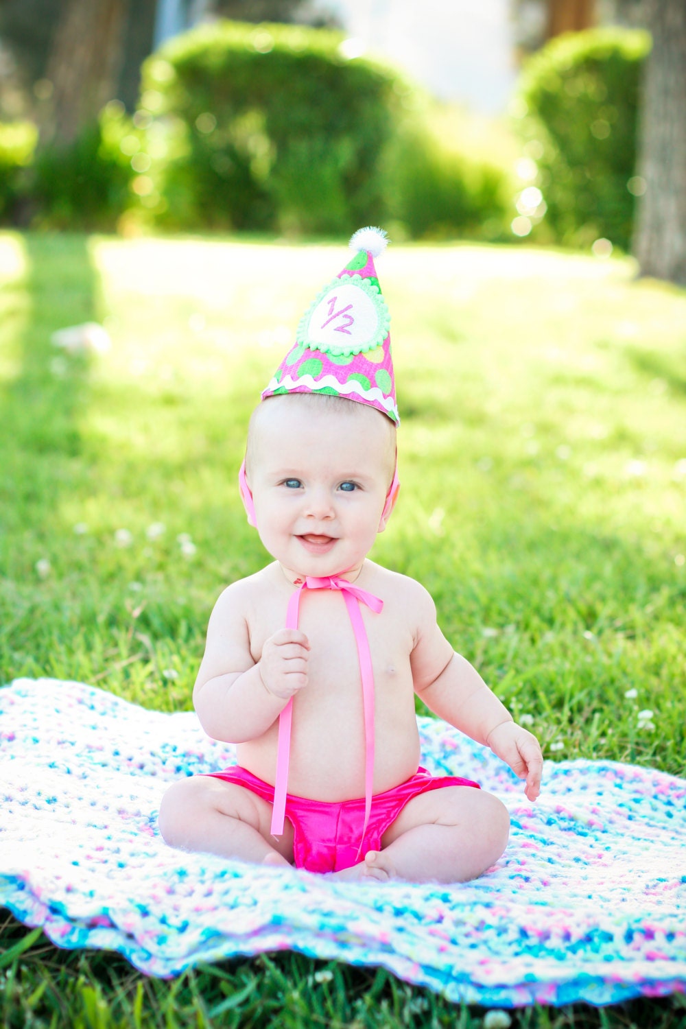 Fabric Birthday Hat   Party Hat  First Birthday   Half