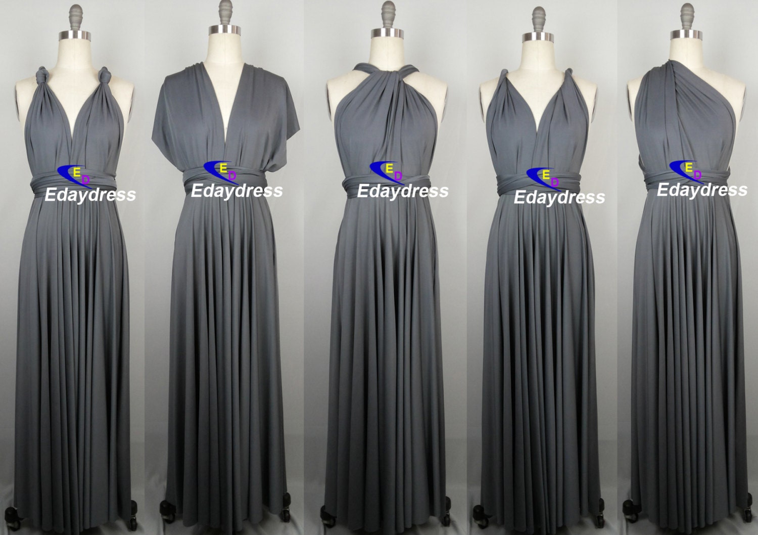  Bridesmaid  Dress  Dark  Gray  Charcoal Grey  Floor by 