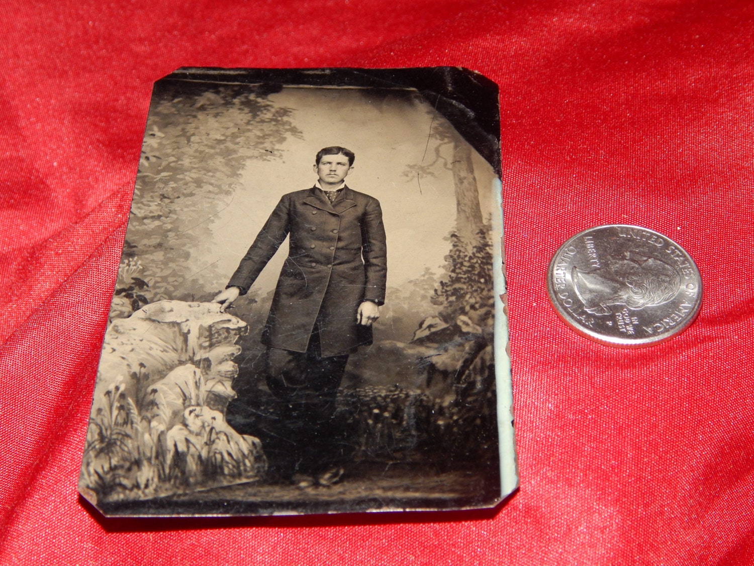 Antique Tin Type Photo. This is a great tin photograph. Shows