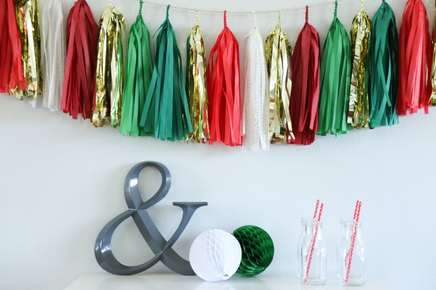 CLASSIC CHRISTMAS tassel garland party by tasselandtwine on Etsy