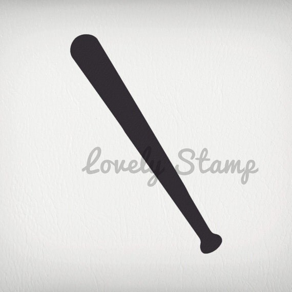 Baseball Bat Style 12 Rubber Stamp Shape great for by LovelyStamp