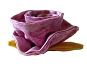 Lilac and yellow fabric flower. Fabric rose. Brooch flower.