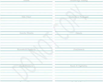 grocery list by aisle printable